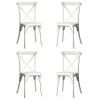 4-Pack Resin X-Back Chair, Mid Century Chair Modern Farmhouse Cross Back Chair for Kitchen ,Lime Wash