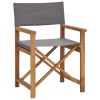 Director's Chair Solid Teak Wood Gray