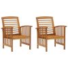 Patio Chairs 2 pcs Solid Acacia Wood