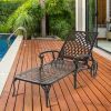 193*64.5*93cm Backrest Adjustable Courtyard Cast Aluminum Lying Bed Bronze