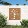 Patio Wall Decoration 21.7"x21.7" Corten Steel Tree Design