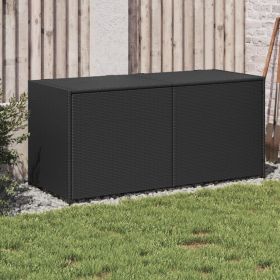 Garden Storage Box Black 74.8 Gal Poly Rattan