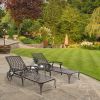 193*64.5*93cm Backrest Adjustable Courtyard Cast Aluminum Lying Bed Bronze