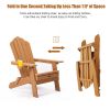 TALE Folding Adirondack Chair with Pullout Ottoman with Cup Holder, Oaversized, Poly Lumber, for Patio Deck Garden, Backyard Furniture