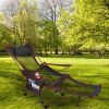 Foldable Camping Chair 330LBS Load Heavy Duty Steel Lawn Chair Collapsible Chair with Reclining Backrest Angle Cup Holder Pillow Side Pocket Carry Bag