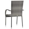 Stackable Patio Chairs 2 pcs Gray Poly Rattan