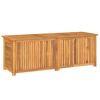 Patio Storage Box with Bag 59.1"x19.7"x20.9" Solid Wood Teak