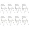 4pcs Elegant Foldable Iron & PVC Chairs for Convention & Exhibition White
