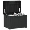 Patio Storage Box with Seat Cushion Anthracite 33 gal PP