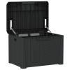 Patio Storage Box with Seat Cushion Anthracite 33 gal PP
