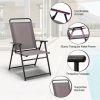 Outdoor Folding Sling Chairs Set of 4 with Armrest and Backrest