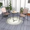 Set of 2 Patio Folding Bar-Height Chairs with Armrests and Quick-Drying Seat