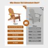 TALE Folding Adirondack Chair with Pullout Ottoman with Cup Holder, Oaversized, Poly Lumber, for Patio Deck Garden, Backyard Furniture
