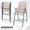 Set of 2 Patio Folding Bar-Height Chairs with Armrests and Quick-Drying Seat