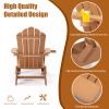 TALE Folding Adirondack Chair with Pullout Ottoman with Cup Holder, Oaversized, Poly Lumber, for Patio Deck Garden, Backyard Furniture
