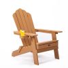 TALE Folding Adirondack Chair with Pullout Ottoman with Cup Holder, Oaversized, Poly Lumber, for Patio Deck Garden, Backyard Furniture