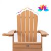 TALE Folding Adirondack Chair with Pullout Ottoman with Cup Holder, Oaversized, Poly Lumber, for Patio Deck Garden, Backyard Furniture