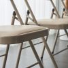 6pcs Elegant Foldable Iron & PVC Chairs for Convention & Exhibition Light Brown