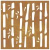 Patio Wall Decoration 21.7"x21.7" Corten Steel Bamboo Design
