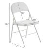4pcs Elegant Foldable Iron & PVC Chairs for Convention & Exhibition White