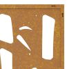 Patio Wall Decoration 21.7"x21.7" Corten Steel Bamboo Design
