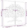 Patio Wall Decorations 2 pcs 41.3"x21.7" Corten Steel Tree Design