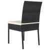 Patio Dining Chairs 4 pcs Poly Rattan Black