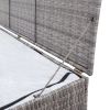 Patio Storage Box Gray 59.1"x39.4"x39.4" Poly Rattan