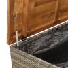 Patio Storage Box Gray 43.3"x21.7"x24.8" Poly Rattan Acacia Wood