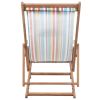 Folding Beach Chair Fabric and Wooden Frame Multicolor