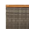 Patio Storage Box Gray 43.3"x21.7"x24.8" Poly Rattan Acacia Wood