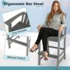 30 Inches Counter Height Outdoor HDPE Bar Stool with Armrests and Footrest