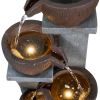 32.8" H 4-Tier Modern Outdoor Water Fountain - LED Lighted Indoor Outdoor Garden Fountains and Waterfalls for Garden, Patio, Backyard, Deck