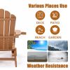 TALE Folding Adirondack Chair with Pullout Ottoman with Cup Holder, Oaversized, Poly Lumber, for Patio Deck Garden, Backyard Furniture
