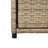 Patio Storage Cabinet Beige 21.7"x21.7"x43.7" Poly Rattan
