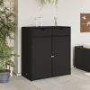 Patio Storage Cabinet Black 41.3"x21.7"x44.5" Poly Rattan
