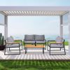 4 Piece Outdoor Patio Lounge Conversation Set