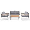 4 Piece Outdoor Patio Lounge Conversation Set