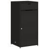 Patio Storage Cabinet Black 21.7"x21.7"x43.7" Poly Rattan