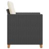 Patio Chair with Cushions Black Poly Rattan