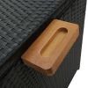 Patio Storage Box Black 47.2"x25.6"x24" Poly Rattan