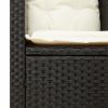 Patio Chair with Cushions Black Poly Rattan