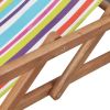Folding Beach Chair Fabric and Wooden Frame Multicolor