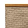Patio Storage Box Beige 43.3"x21.7"x24.8" Poly Rattan Acacia Wood