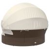 Patio Lounge Bed with Canopy and Cushions Brown Poly Rattan