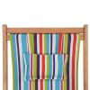 Folding Beach Chair Fabric and Wooden Frame Multicolor
