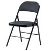 6pcs Elegant Foldable Iron & PVC Chairs for Convention & Exhibition Black