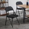 6pcs Elegant Foldable Iron & PVC Chairs for Convention & Exhibition Black
