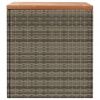 Patio Storage Box Gray 43.3"x19.7"x21.3" Poly Rattan Acacia Wood