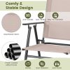 Set of 2 Patio Folding Bar-Height Chairs with Armrests and Quick-Drying Seat